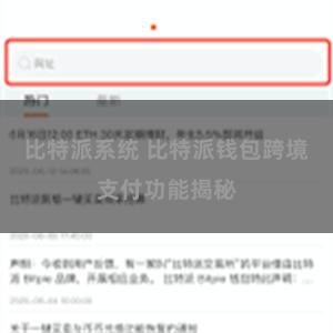 比特派系统 比特派钱包跨境支付功能揭秘